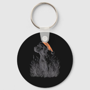 Kerstjachthond in Santa Hat Feestelijke Labrado Sleutelhanger