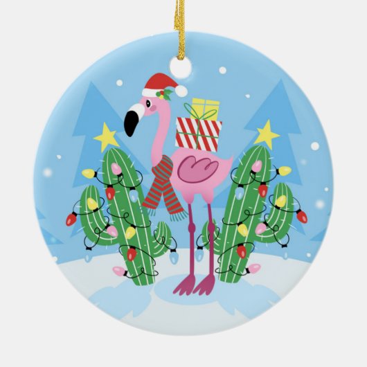 Kerstjargon met Cactus Keramisch Ornament (Achterkant)