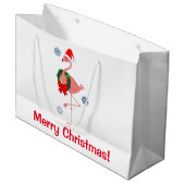 Kerstjargon met Santa Hat Large Cadeautasje (Voorkant Gekanteld)