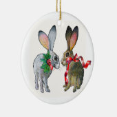kerstjaskonijnen keramisch ornament (Rechts)