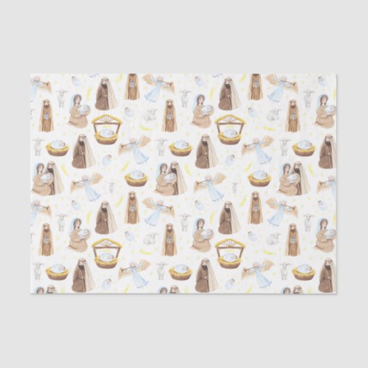 KerstJesus Wise Mannen Angels Tissue Paper Tissuepapier (Voorkant)