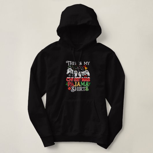 Kerstjongens Man Video Gamer Dit is mijn kerstman Hoodie (Design voorkant)