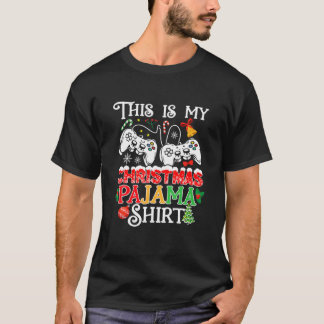 Kerstjongens Man Video Gamer Dit is mijn kerstman T-shirt