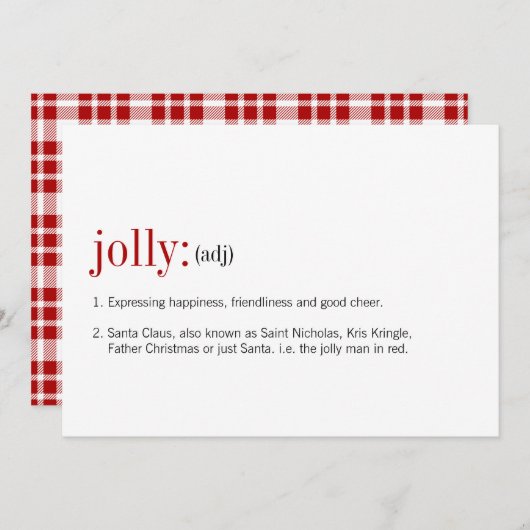 Kerstjongetdefinitie Feestdagenkaart (Voorkant / Achterkant)