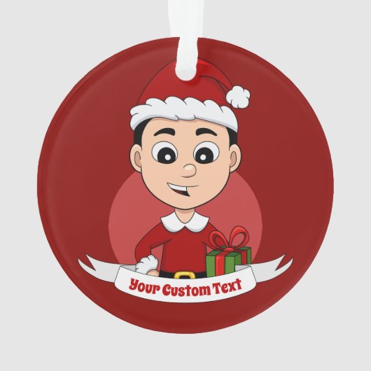 Kerstjongetensornament cartoon ornament (achterkant)