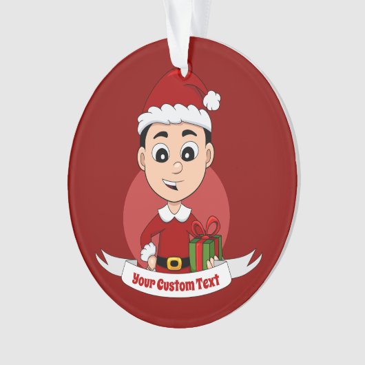 Kerstjongetensornament cartoon ornament (voorkant)