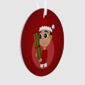 Kerstjongetensornament cartoon ornament (voorkant)