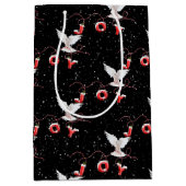 Kerstjoy Dove en Snowflakes Medium Cadeauzakje (Voorkant)