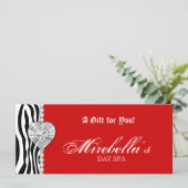 kerstjuwelen cadeaubon Zebra Rood (Staand voorkant)