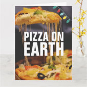 KERSTKAA RTPizza FUNNY Wenskaart Kaart (Gele Bloem)