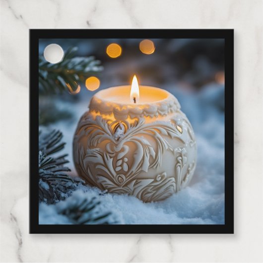 kerstkaarde bedankjes labels (Voorkant)