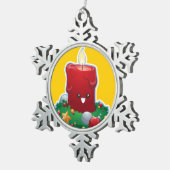 kerstkaarde tin sneeuwvlok ornament (Rechts)