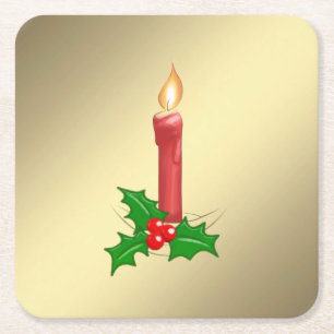 kerstkaarde vierkante kartonnen onderzetter