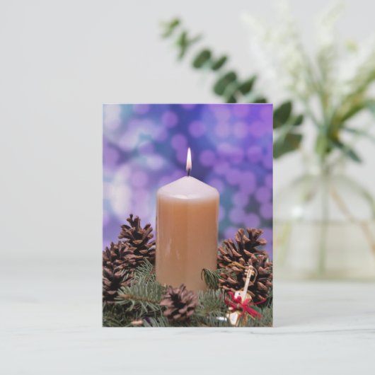 kerstkaars feestdagenkaart (Staand voorkant)