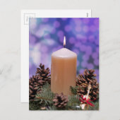 kerstkaars feestdagenkaart (Voorkant / Achterkant)