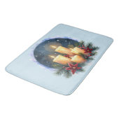 Kerstkaars gloed met poinsettia's badmat (Gekanteld)