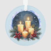 Kerstkaars gloed met poinsettia's ornament (achterkant)