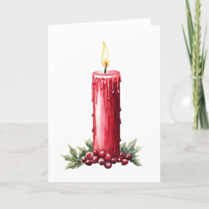 Kerstkaars Kerstkaart – Blanco Wens Feestdagen Kaart