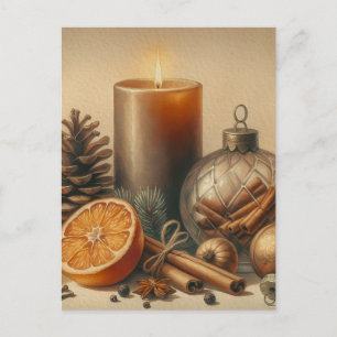 Kerstkaars Kunst Briefkaart