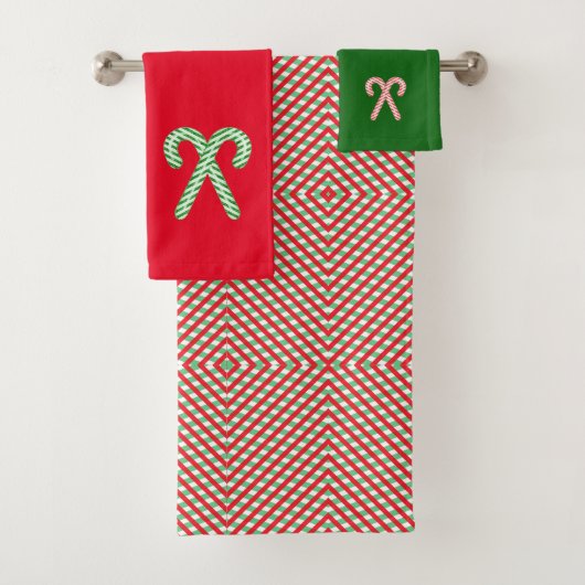 Kerstkaars/pepermunt Bad Handdoek (Insitu)