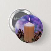 kerstkaars ronde button 5,7 cm (Voorkant /achterkant)