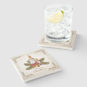   kerstkaars stenen onderzetter (Zijkant)