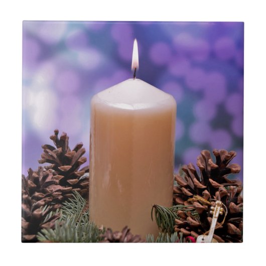 kerstkaars tegeltje (Voorkant)