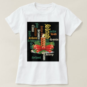 Kerstkaars Woord Kunst T-shirt