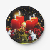 kerstkaarsdeklaag papieren bordje (Voorkant)