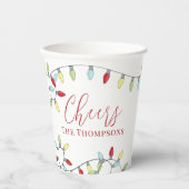 kerstkaarsen Colorful String Lights Papieren Bekers (Voorkant)