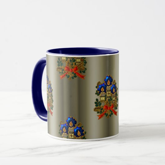 kerstkaarsen en geschreeuw mok (Voorkant links)