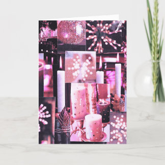 Kerstkaarsen en vonken opgevouwen kerstkaart feestdagen kaart
