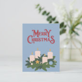 Kerstkaarsen feestdagenkaart (Staand voorkant)