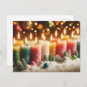 kerstkaarsen feestdagenkaart (Voorkant / Achterkant)