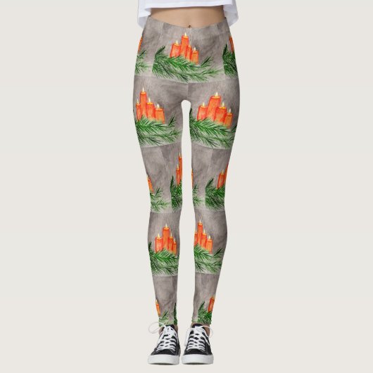 kerstkaarsen leggings (Voorkant)