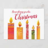 kerstkaarsen met vijf lampjes, uitgesneden op papi briefkaart (Voorkant)