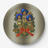 kerstkaarsen papieren bordje (Voorkant)