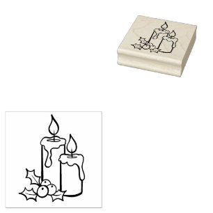 kerstkaarsen rubberstempel