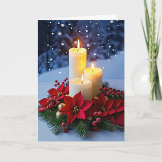 Kerstkaarsen van Vrede Feestdagen Kaart