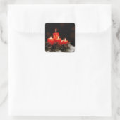 Kerstkaarsen Vierkante Sticker (Tas)