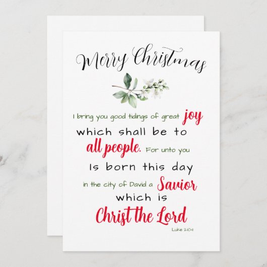 kerstkaart (Voorkant / Achterkant)