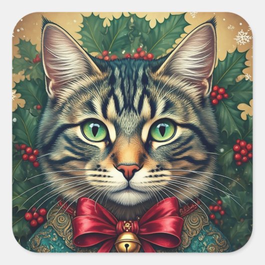 Kerstkaart 2024 vierkante sticker (Voorkant)