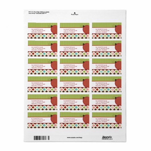 kerstKaart Adresetiketten Etiket (Full Sheet)