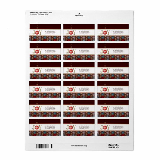 kerstKaart Adresetiketten Etiket (Full Sheet)