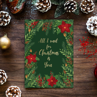 Kerstkaart 'Alles wat ik voor Kerstmis wil is Jou'