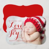 Kerstkaart | Baby Liefde Vrede Vreugde (Voorkant / Achterkant)