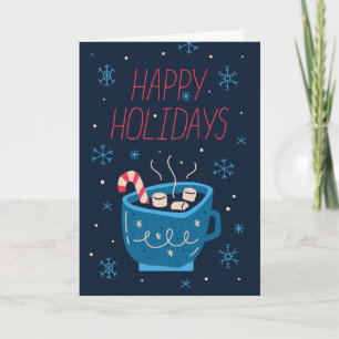 Kerstkaart Beker Cacao met Kerststok Feestdagen Kaart
