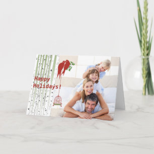 Kerstkaart berk met jouw foto feestdagen kaart