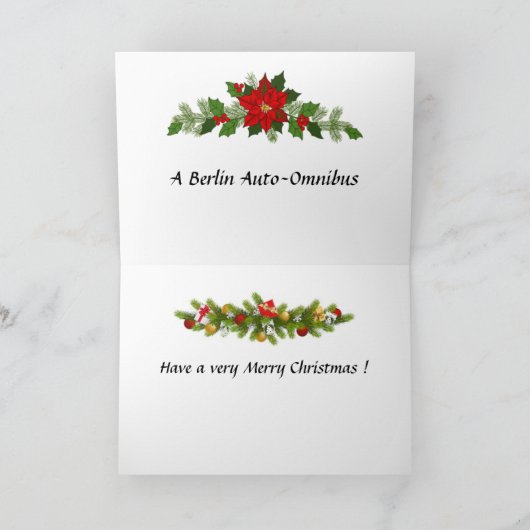 KerstKaart - Berlijnse auto-omnibus Feestdagen Kaart (Binnen)