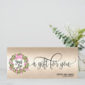 Kerstkaart Cadeau Kaart Bow Krans Logo (Staand voorkant)